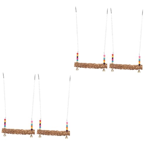BCOATH 4stücke Holzschaukel Spielzeug Für Hühner Und Papageien Multifunktionale Sitzstangen Und Schaukeln Für Vogelspielplätze Bewegung Und Spaß von BCOATH