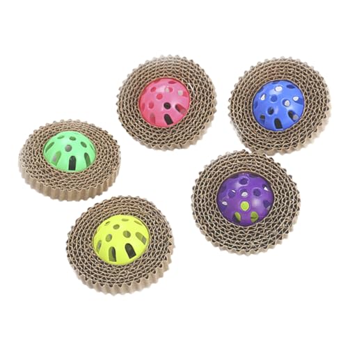 BCOATH Kätzchen Kratzbrett Glocke 5-teiliges Katzenspielzeug-Set Zur Linderung Interaktiver Spaß Zufällige Farbe BCOATH Kätzchen Kratzbrett Glocke 5-teiliges Katzenspielzeug-Set Zur Linderung Interaktiver Spaß Zufällige Farbe von BCOATH