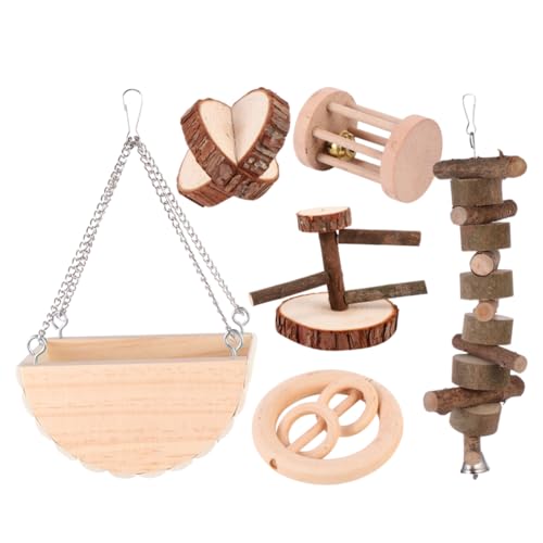 BCOATH 6 Stück Holzspielzeug Für Haustiere Haustierspielzeug Kau Und Bissspielzeug Für Haustiere Heimtierbedarf Schleifspielzeug Für Haustiere Holzspielzeug Holzspielzeug Für von BCOATH