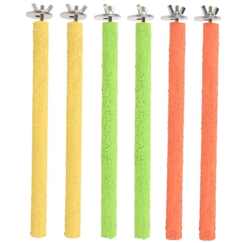 BCOATH Holz Vogel Barsch 6 Stücke Papagei Spielzeug Vogel Spielen Stand Sticks Vogel Käfig Zubehör Einfach Installieren von BCOATH