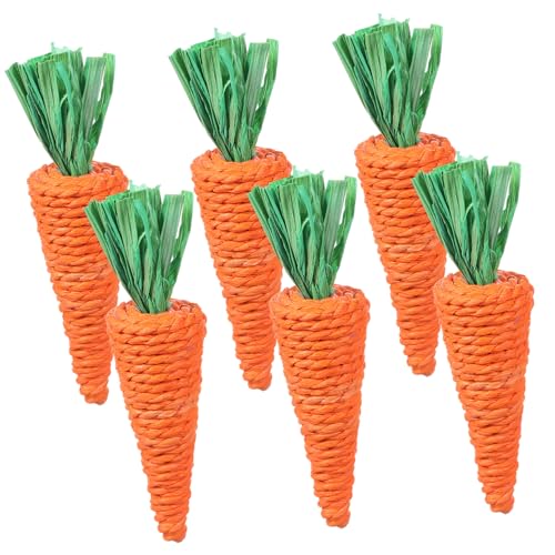 BCOATH Futtersuche Matte Karotten Spielzeug 6 Stücke Hand Woven Pet Molar Spielzeug Für Tiere BCOATH Futtersuche Matte Karotten Spielzeug 6 Stücke Hand Woven Pet Molar Spielzeug Für Tiere von BCOATH