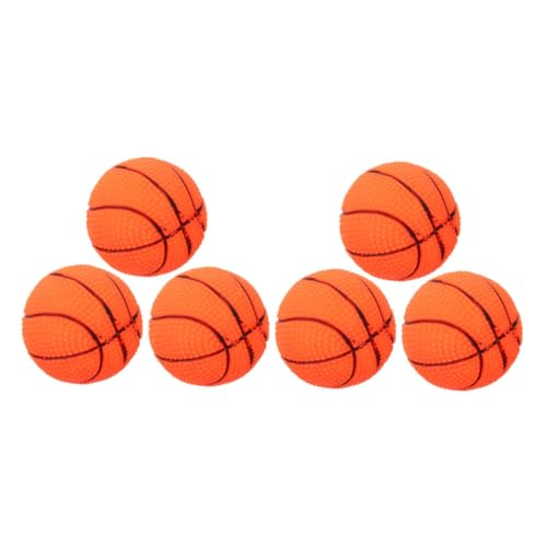 BCOATH 6Stücke Quietschende Hundespielzeuge Interaktive Basketball Kau Bälle aus Robustem Vinyl für Kleine Fördert Bewegung und Spielspaß von BCOATH
