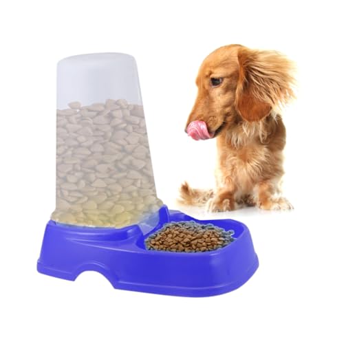 BCOATH Automatischer Futterspender für Hunde und Katzen Dunkles Blau Große Futterstation mit Abnehmbarem Waschbarem Behälter Staubgeschützt für Mehrere Haustiere Einfache Reinigung von BCOATH
