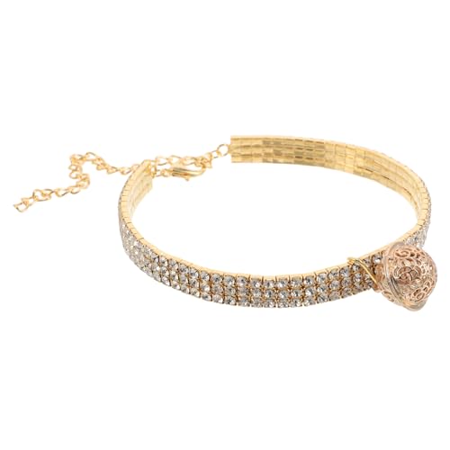 BCOATH Bling Hundehalskette Funkelndes Modisches Strass - Und Hundehalsband Mit Glöckchen Verstellbare Welpenhalskette Haustierbedarf von BCOATH