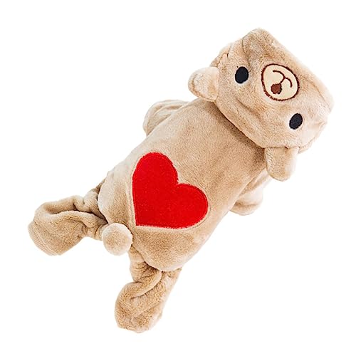 BCOATH Thick Dog Hoodie Jumpsuit Für Kleine Hunde Warmes Atmungsaktives Sweatshirt Für Chihuahua Und Bequemer Wintermantel Braun Xs BCOATH Thick Dog Hoodie Jumpsuit Für Kleine Hunde Warmes Atmungsaktives Sweatshirt Für Chihuahua Und Bequemer Wintermantel Braun Xs von BCOATH