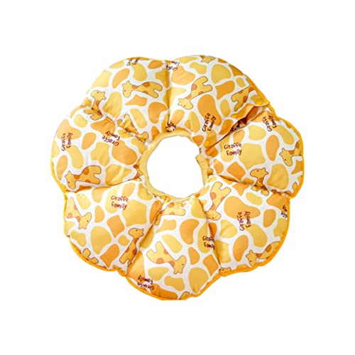 BCOATH Hundehalsband mit einzigartigem Verschluss Haustier-Halskette Anti-Biss-Design modisches Sonnenblumen- und gelbes Giraffenmotiv leicht zu tragen anpassbare Größe S von BCOATH