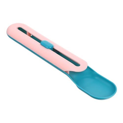 BCOATH Creative Cat Squeeze Spoon Kunststoff-futterlöffel Für Katzen Zum Füttern Und Portionieren Von Snacks rutschfest Und Einfach Zu Handhaben Blauer Löffel Mit Pinkem Griff von BCOATH