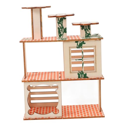 BCOATH Holz Hamster Nest Villa Haustier Versteck Treppe Haustier Klettergerüst Spielzeug für Meerschweinchen BCOATH Holz Hamster Nest Villa Haustier Versteck Treppe Haustier Klettergerüst Spielzeug für Meerschweinchen von BCOATH