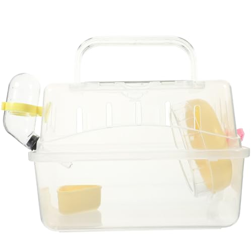 BCOATH Hamsterhaus Hamsterkäfig transparente Wanne Haustierwanne Hamstertrage kleiner Hamster-Reisekäfig vollständig transparent das Bett von BCOATH