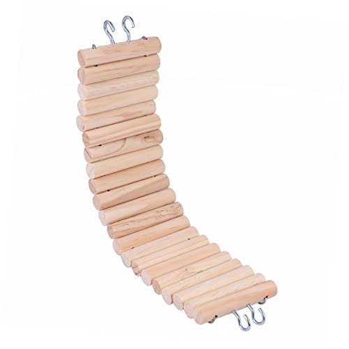 BCOATH Kletterleiter-Spielzeug Für Hamster An Der Montierte Holzleiterbrücke Kauspielzeug Für Kleintiere Dekorativer Kletterspaß Für Haustiere von BCOATH