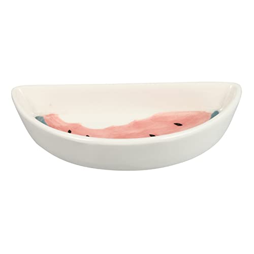 BCOATH Keramischer Futter Und Wassernapf Für Kleine Haustiere Rutschfester Umweltfreundlicher Futterspender Für Hamster Meerschweinchen Und Andere Kleintiere Wassermelonen-Design von BCOATH