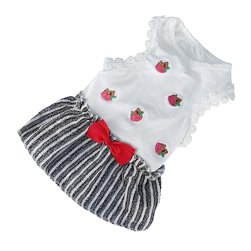 BCOATH Hundekleid Mit Erdbeermuster Bequeme Hundekleidung Für Frühling Und Sommer Gestreifter Rock Weiß XL Für Reisen Und Fotoshootings BCOATH Hundekleid Mit Erdbeermuster Bequeme Hundekleidung Für Frühling Und Sommer Gestreifter Rock Weiß XL Für Reisen Und Fotoshootings von BCOATH