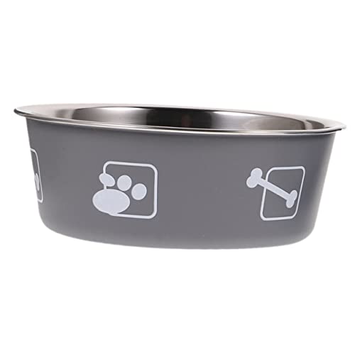 BCOATH Futternäpfe für Hunde Futternapf für Haustiere aus Edelstahl rutschfeste Unterseite 14 cm x 5 5 cm graues Design auslaufsicherer Wassernapf für Hunde von BCOATH