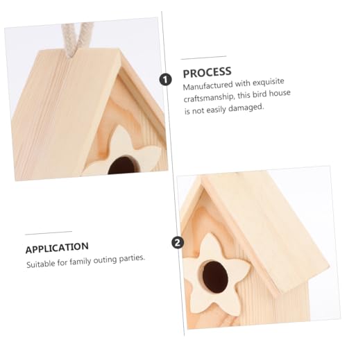 BCOATH Holz Birdhouse zum Bemalen Kreatives Nistkasten Vogelhaus aus Naturholz Wetterfestes Dekoratives Vogelnest für Garten und Balkon Handgefertigte Holzbrutbox von BCOATH