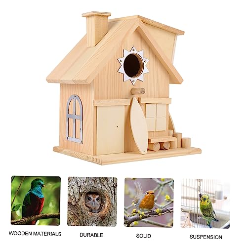 BCOATH Vogelhäuschen Aus Holz Für Den Außenbereich Zum Aufhängen Für Garten Hof Park Und Familie von BCOATH