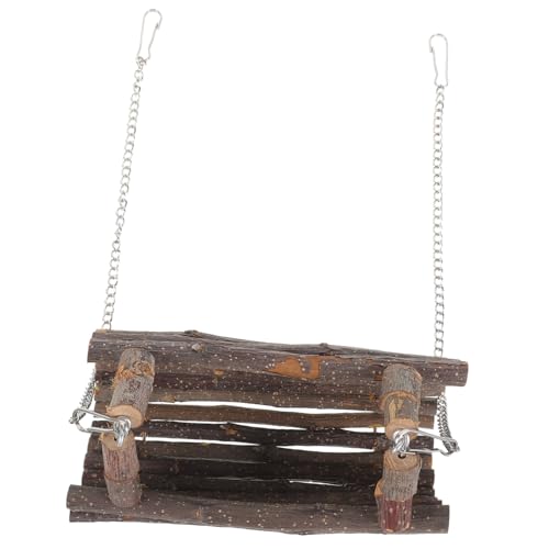BCOATH Hamster Holz Schaukel Hängespielzeug für Kleintiere Molar Spielzeug aus Natürlichem Holz für Hamster und Chinchillas von BCOATH