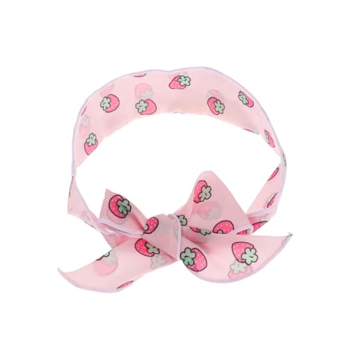 BCOATH Hundekühlhalstuch mit Atmungsaktivem Leichtem Ice Gel Material Kühlende Wirkung für Sommer Verstellbar für Spaziergänge Training und Outdoor aktivitäten Pinkes Erdbeerdesign von BCOATH