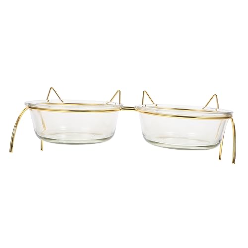 BCOATH Katzennapf-Set hoher Boden Futternapf aus Glas schräge für einfaches Fressen und Verdauen von BCOATH