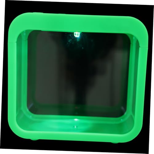 BCOATH Kleines Betta Aquarium Farb wechsel LED licht Transparenter Dekoratives Mini Becken für Fischaufzucht und Schreibtischdekoration Abnehmbar Grün von BCOATH