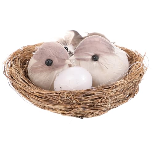 BCOATH Künstliches Vogelnest mit Simulation Vögel und Nest Naturgetreue Osterdekoration für Baum Tisch Sichere Geruchsfreie Materialien von BCOATH