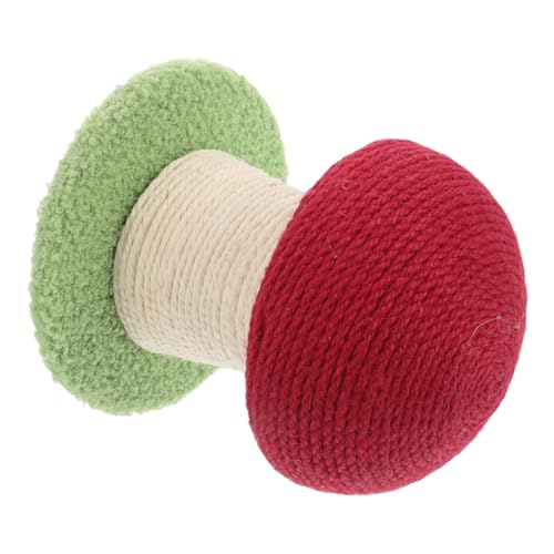 BCOATH Multifunktionaler Katzenkratzbaum Pilzform Roter Sisal kratzpfosten Interaktives Katzenspielzeug Krallenpflege Kratzmöbel für Kleine Katzen Indoor Zubehör von BCOATH