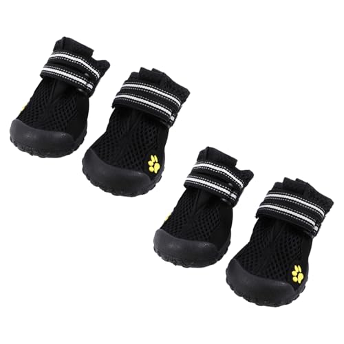 BCOATH Outdoor Hundeschuhe Mesh Große Hunde Pfotenschutz Verstellbare Schwarze Mountaineering Boots rutschfest Atmungsaktiv Strapazierfähig für Wandern und Outdoor Sport von BCOATH