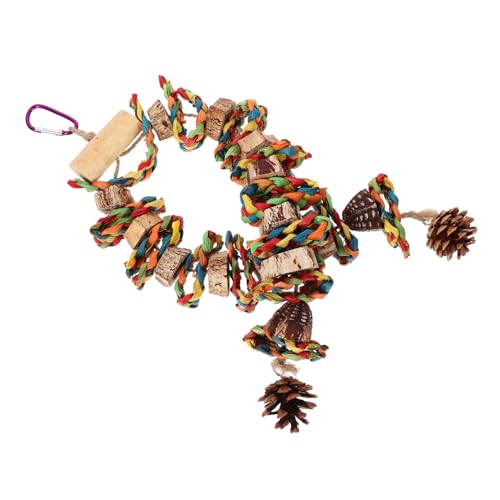 BCOATH Papageienspielzeug zum Aufhängen Natürliches Holz Kauspielzeug für Kleine Vögel Fördert Aktives Kauen und Bewegung Farbenfrohes Vogelspielzeug für Vogelkäfig Zubehör Gesundes von BCOATH