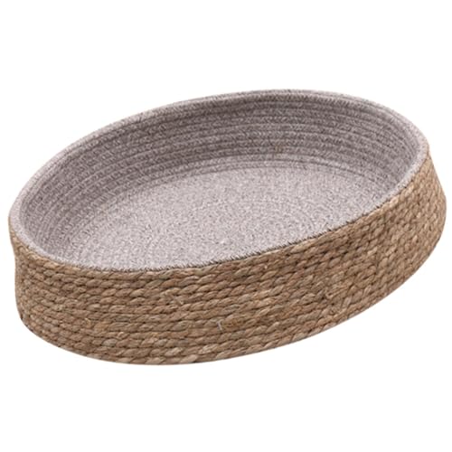 BCOATH Rattan Pet Bed Pet Woven Grass Mat Cat Beds for Indoor Cats Clearance Cat Dog Sleeping Bed Bunny Bedding Nest Woven Grass Rabbit Woven Mat Woven Nest Round Grass Willow von BCOATH