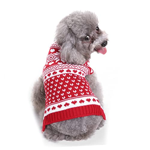 BCOATH Rollkragen Strickpullover Warme Jacke Mantel Haustierbekleidung Strickpullover Hundekleidung Winter Roter Hundepullover von BCOATH
