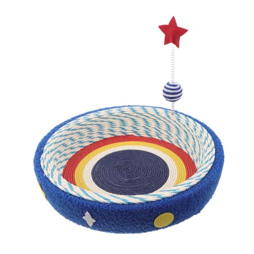 BCOATH Sisal Katzenbett mit Sternenmuster Runde Kratzmatte und Lounge Bett Kratzfestes Katzenbett für Kleine Katzen bis Indoor Kratzbrett und Ruheplatz für Katzen von BCOATH