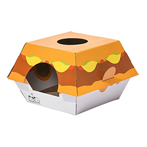 BCOATH Hamburger Katzennest Outdoor Katzenhaus Katze Kratzt Kratzbaum Für Katzen Hängendes Katzenspielzeug Burger-katzennest Kätzchenspielzeug Spielzeuge Wellpapier Schleifplatte Haustier von BCOATH