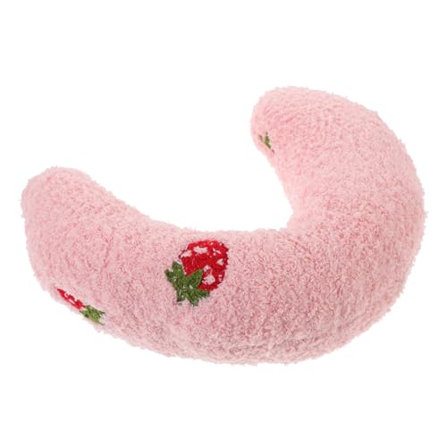 BCOATH U förmiges Katzenkissen Sanft und Bequem Nackenschutz Haustierkissen für Tiefen Schlaf Kleine Katzenspielzeug Kissen für Sofa und Bett Rosa von BCOATH