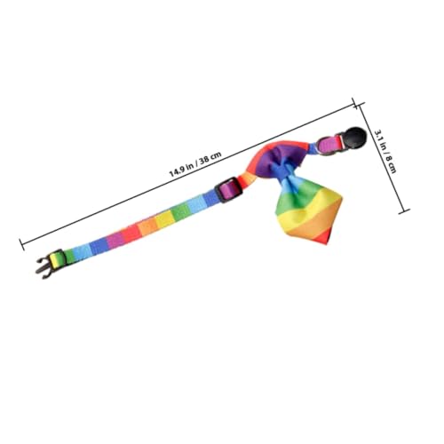 BCOATH Verstellbares Haustierhalsband mit Bunter Regenbogen-Schleife Atmungsaktives Stoffmaterial Bequemes Katzen Hundehalsband für Kleine bis Große Haustiere Sichere Passform und von BCOATH