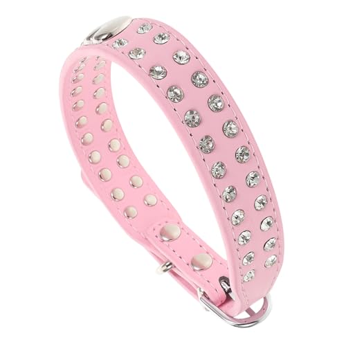 BCOATH Verstellbares Strass Hundehalsband aus PU Material für Kleine und Mittelgroße Hunde Funkelndes Haustier Schmuck Zubehör für Welpen Partys und Festliche Anlässe von BCOATH