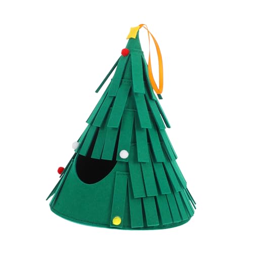 BCOATH Weihnachtsbaum-förmiges Versteck Für Meerschweinchen Waschbare Kuschelhöhle Filz Für Kleine Haustiere Wie Hamster Und Igel Gemütlich Und Warm Für von BCOATH