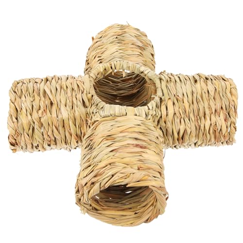 BCOATH Tunnel Versteck Für Hamster Meerschweinchen Stroh Woven Tunnel Spielzeug Komfortable Nest von BCOATH