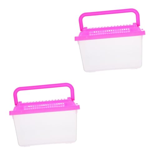 Tragbarer Handfischbehälter transparente Aquarium-Schildkrötenbox Haustier-Hamsterbox ideal für Kampffische Schildkröten und Haustiere kompakt für einfachen Transport 2 Stück Tragbarer Handfischbehälter transparente Aquarium-Schildkrötenbox Haustier-Hamsterbox ideal für Kampffische Schildkröten und Haustiere kompakt für einfachen Transport 2 Stück von BCOATH
