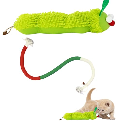 BDBFPAN Katzenminze Spielzeug, Katzenspielzeug Selbstbeschäftigung Mit Katzenminze, Interaktives Spielzeug Für Katzen Zur Zahnpflege Und Stressabbau, 1 Raupe Und 2 Matatabi Sticks von BDBFPAN