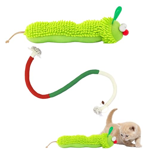 BDBFPAN Katzenminze Spielzeug Set, Katzenspielzeug Selbstbeschäftigung mit Zahnpflege, Spielzeug für Katzen mit Katzenminze, 1 Raupe und 1 Bissseil von BDBFPAN