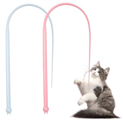 BDHYYM 2 Stück Katzenangel Lang Interaktives Katzenspielzeug, Mausschwanzförmiges Teaser Katzen Spielzeug Kitten Zauberstab Cat Toys für Katze Spiele Indoor BDHYYM 2 Stück Katzenangel Lang Interaktives Katzenspielzeug, Mausschwanzförmiges Teaser Katzen Spielzeug Kitten Zauberstab Cat Toys für Katze Spiele Indoor von BDHYYM