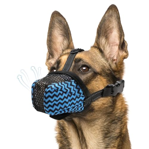 BDHYYM Maulkorb für Hunde,Maulkorb für Große Hunde,Verstellbarer Hundemaulkorb,Maulkörbe für Hunde,Maulkorb Hund,Maulkorb Mittlere Hunde,Prevent Fressen/Kauen/Beißen Hunde Maulkorb (XL, Blau) von BDHYYM