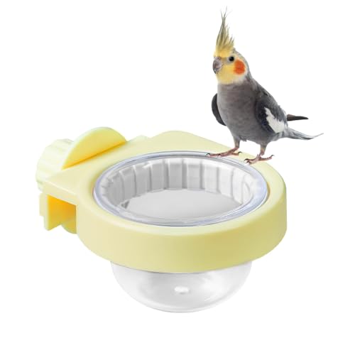 Vogelfutterspender, doppelte Verstärkung, zum Aufhängen, mit verbreiterter Plattform, abnehmbarer Vogelkäfig-Wassernapf für Pfingstrose und Phönix-Tigerhaut, kleiner Sonnenvogel von BDKMMS