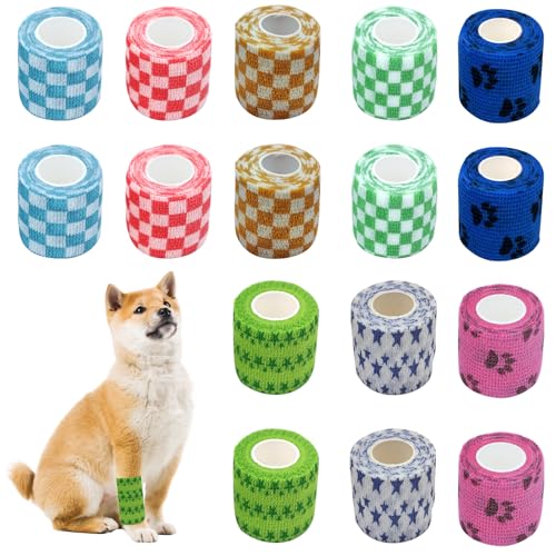 BDSHUNBF 16 Rollen Selbstklebender Verband Vet Wrap Pet Selbsthaftende Bandage Erste Hilfe Elastische Binde Kohäsive Bandage Fixierbinde Cohesive Bandage Haftbandage für hund Handgelenk Knöchel Finge BDSHUNBF 16 Rollen Selbstklebender Verband Vet Wrap Pet Selbsthaftende Bandage Erste Hilfe Elastische Binde Kohäsive Bandage Fixierbinde Cohesive Bandage Haftbandage für hund Handgelenk Knöchel Finge von BDSHUNBF