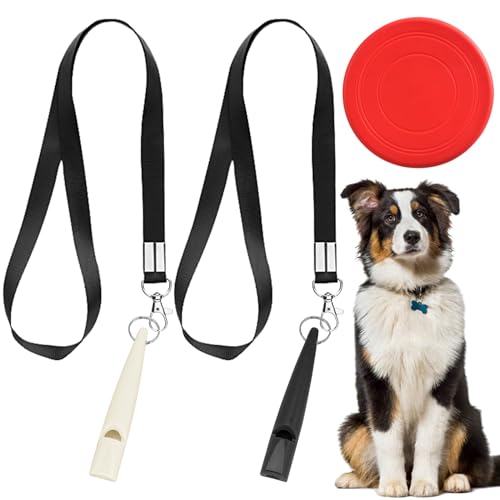 BDSHUNBF 2 Hundepfeife für Rückruf, Professionelle Trainingspfeife mit Genormter Frequenz und Pfeifenband, Hundepfeife mit praktischem Umhängeband, für die Hundeausbildung, Laut und Weitreichend von BDSHUNBF