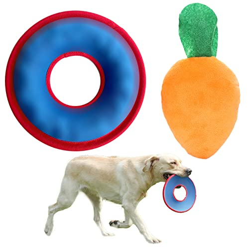 BDSHUNBF 2 Stück Hundefrisbee, Hundespielzeug Frisbee, Perfekt für Hundetraining, Werfen, Fangen und Spielen, Hunde Scheiben für Land und Wasser, Interaktives Spielzeug für Mittel Große Kleine Hunde von BDSHUNBF
