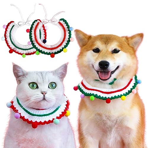 BDSHUNBF 2 Stück Hundehalstuch, Weihnachten Haustier Bandana, Haustier Schal, Kopftücher für Hunde, Hunde Bandana, Haustier Katze Hund Schals für Hunde Katzen Kostümzubehör von BDSHUNBF