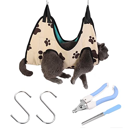 BDSHUNBF Haustier Hängematte für Hunde und Katzen, Haustier für Ohren Augenpflege die Fellpflege, Nägelschneiden, Baden und Waschen, Hundepflege Krallenschere Set mit Nagelknipser Nagelfeile BDSHUNBF Haustier Hängematte für Hunde und Katzen, Haustier für Ohren Augenpflege die Fellpflege, Nägelschneiden, Baden und Waschen, Hundepflege Krallenschere Set mit Nagelknipser Nagelfeile von BDSHUNBF