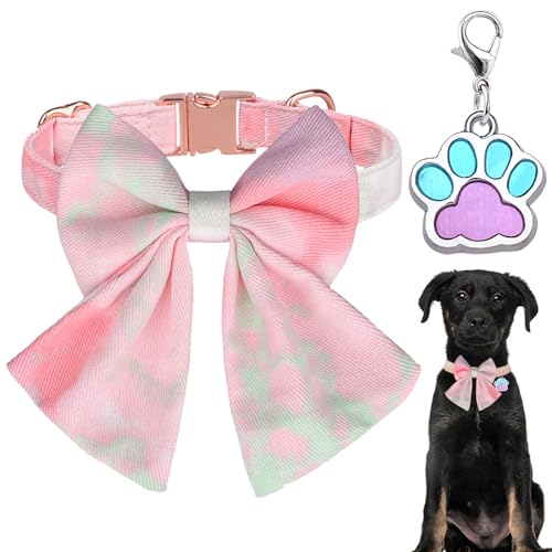 BDSHUNBF Hundehalsband Personalisiert Hunde Halsband, Hundehalsband mit Schleife, Komfortable Hundehalsband mit Abnehmbaren Schleife, Weiche Fliege Verstellbares Haustierhalsband Geschenk BDSHUNBF Hundehalsband Personalisiert Hunde Halsband, Hundehalsband mit Schleife, Komfortable Hundehalsband mit Abnehmbaren Schleife, Weiche Fliege Verstellbares Haustierhalsband Geschenk von BDSHUNBF