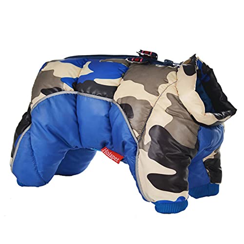 1 Pc Hundekleidung Winter Warme Kleidung für kleine Hunde Wasserdicht-Navy Blau Camouflage,18 von BDSTT