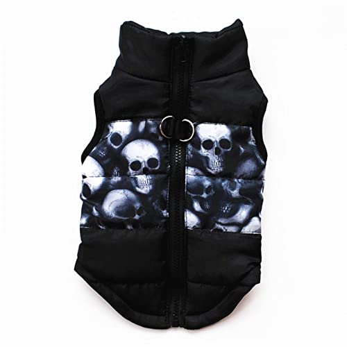 1 x Winter-Hundekleidung für kleine Hunde, mit Totenkopfmotiv, Größe XS, Schwarz von BDSTT